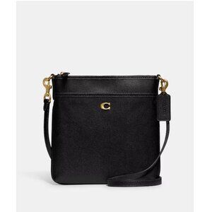 COACH Cross grain leather Kitt small crossbody messenger bag -BLACK (Has defect)